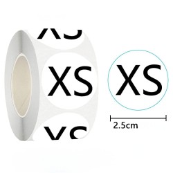 Наклейки размеров одежды, размерная этикетка рулон 500 шт