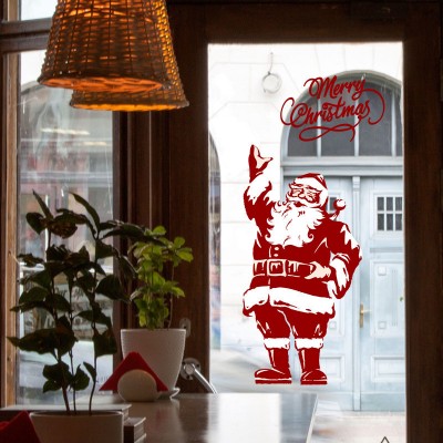 Новогодняя наклейка Дед мороз Merry Christmas