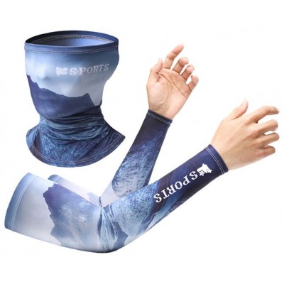 Набор солнцезащитный маска бафф и рукава (Ледник)