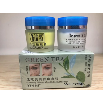 Yinni крем от пигментных пятен  для отбеливания кожи лица "Зеленый чай"